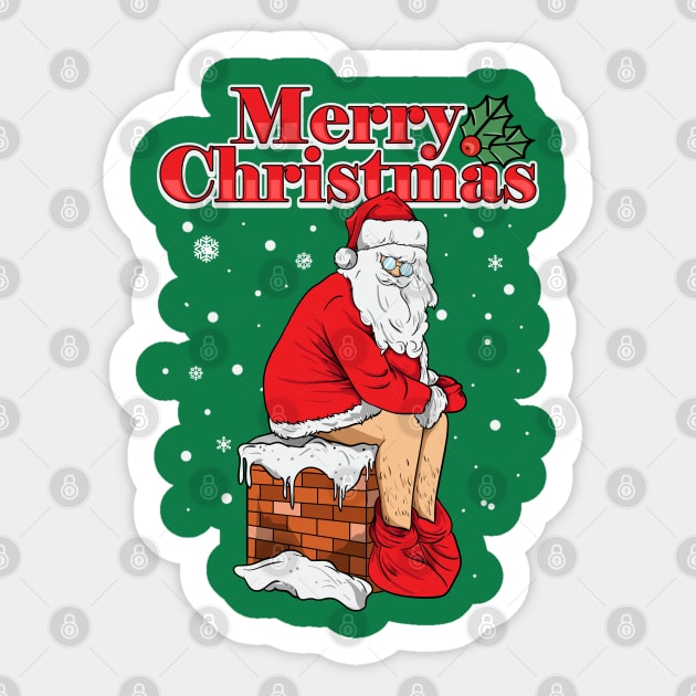 Merry Christmas Santa Clause Chimney Poop Sticker by E